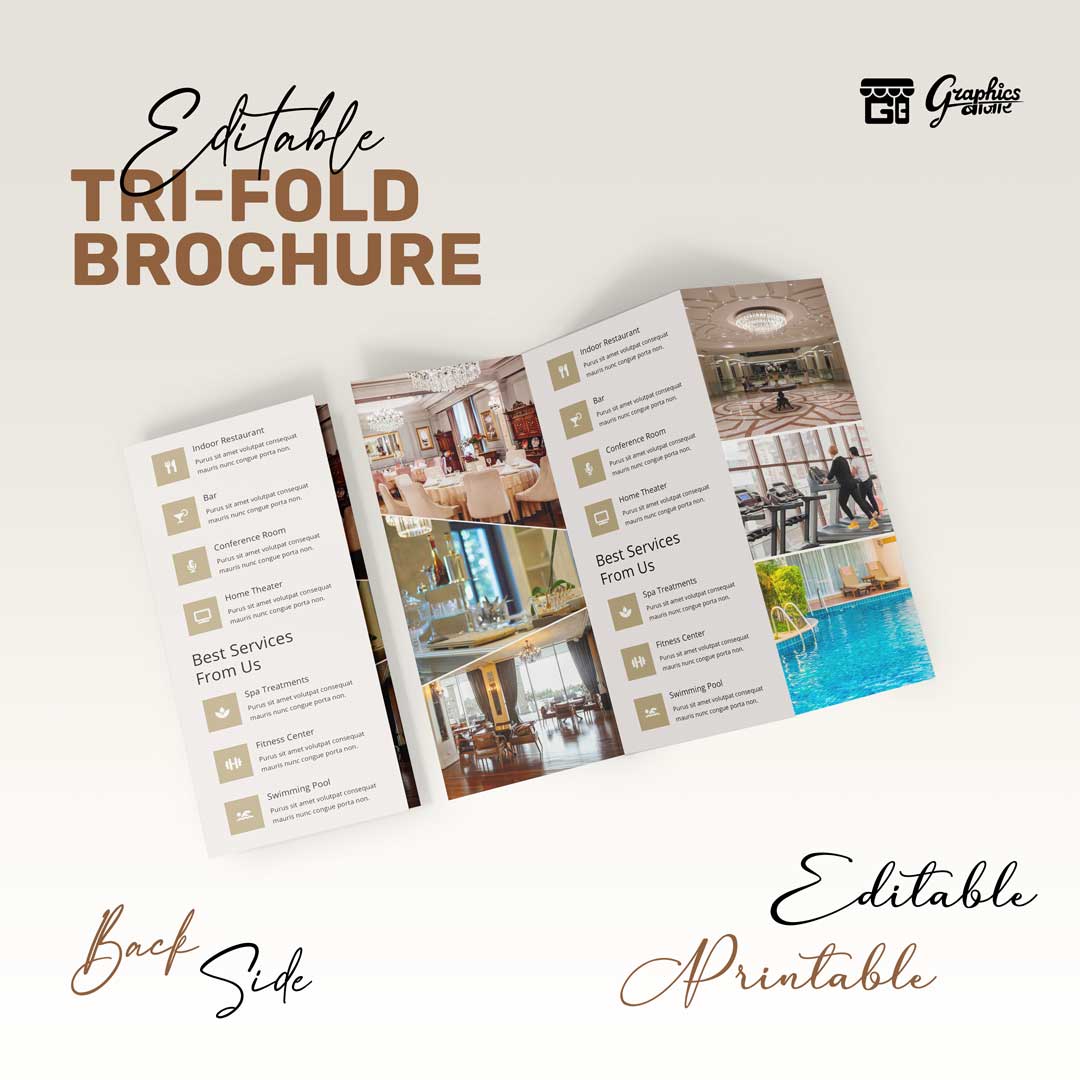 Luxury Hotel Brochure - Trifold Brochure - Double Sided