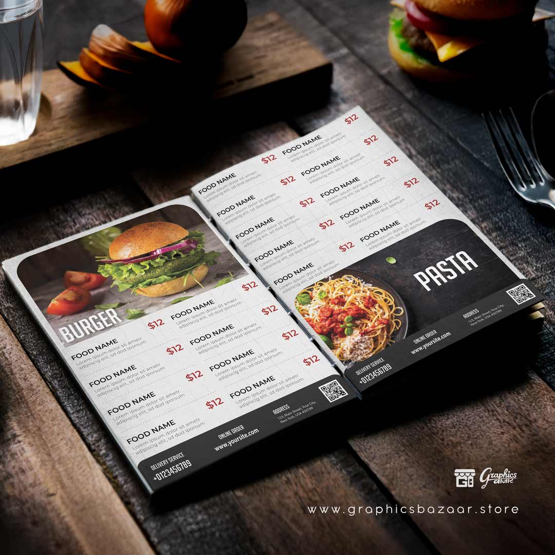 Multi-Page Food Menu | Cafe & Restaurant Menu | Food and Beverage Menu
